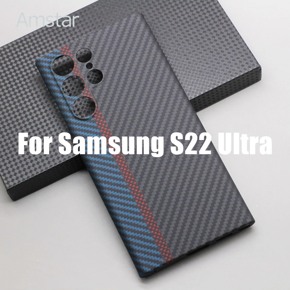 

Ультратонкий защитный чехол Amstar из углеродного волокна трех цветов для Samsung Galaxy S22, с арамидным волокном S22