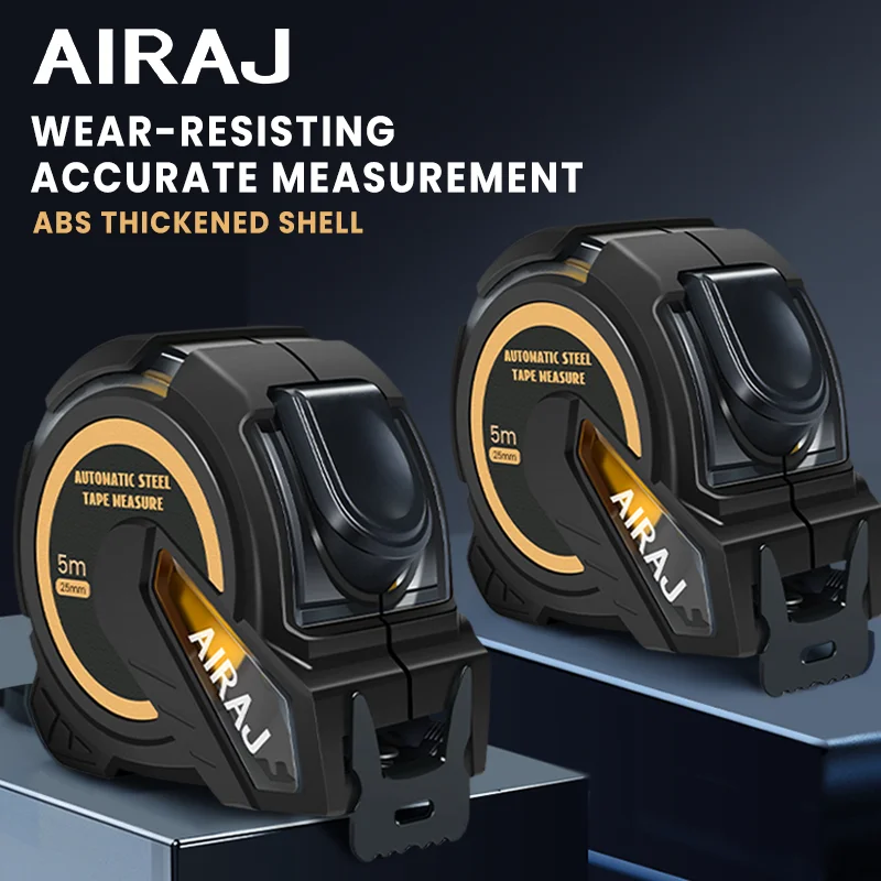AIRAJ 3M to 10M Metric Self-Locking Tape Measure with Rubberized Coating, High – Precision Straightedge Measuring Tool Hand Tool BEST SELLERS