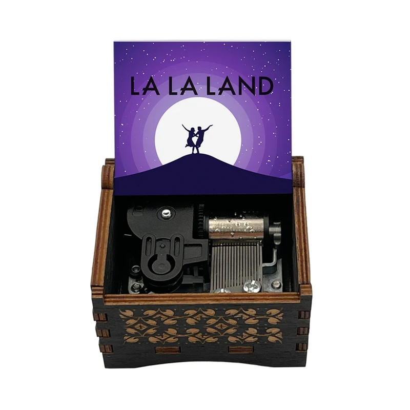 Black Wooden La La Land Music Box 18 Tones Wind Up Gift Music City of Stars Movie Fans Souvenir Friend Birthday Decoration