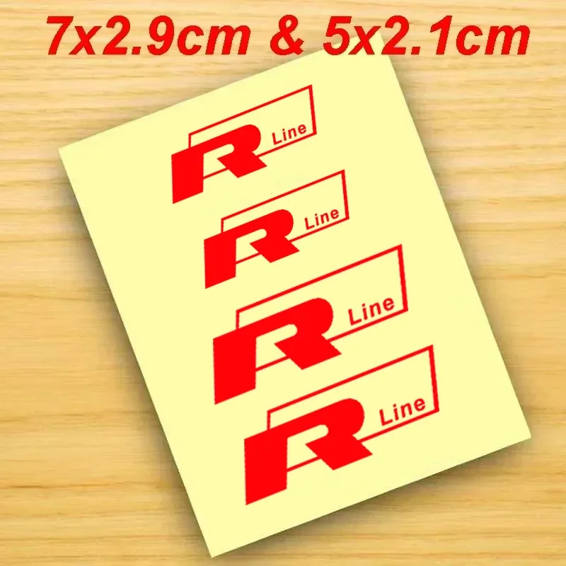폭스바겐 VW R라인 골프 3 5 7 폴로 파사트 GTI 보라 제타 차량 휠 데칼용 4개 자동차 브레이크 캘리퍼 비닐 스티커