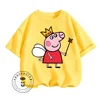 New Peppa Pig Animated Cartoon Character Print Design for Children Ages 3-14 O-neck Breathable and Soft Short-sleeved T-shirt 5
