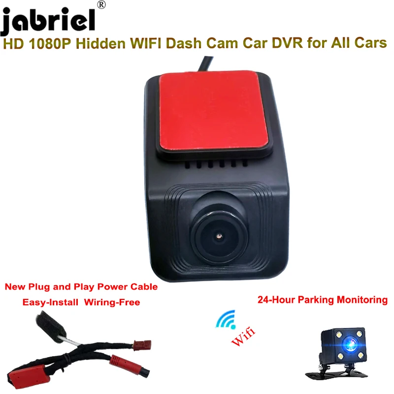 Jabriel Full Hd 1080P Auto Wifi Car Dvr Dash Cam Camera Per Auto Monitor Di Parcheggio 24 Ore Videoregistratore Di Guida Per Auto