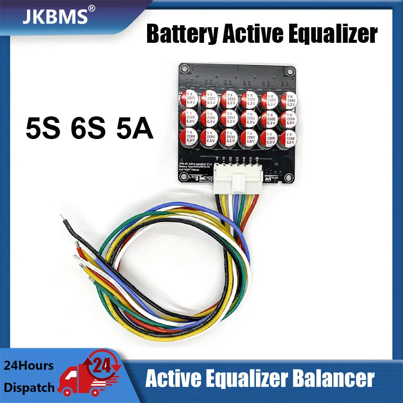 

4S 5S 6S 5A Capacitor Active Equalizer Balancer LiFePO4 LFP Lithium Li-ion Lipo/Titanate LTO Battery Active Energy Transfer BMS