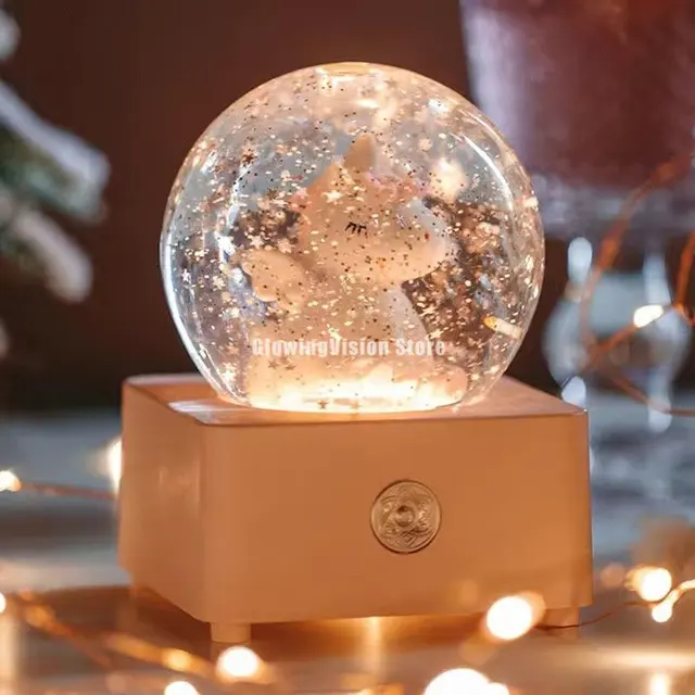 Karácsonyi Hógömb Zenei Doboz Otthoni Dekoráció Dísz Gyermek Ajándék Gyanta Újévi Újdonság Kristály Hópelyhek Golyó - Image 4
