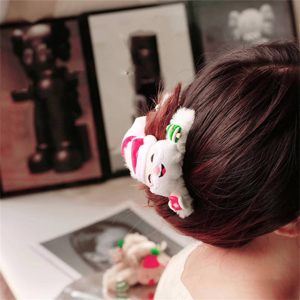 

Christmas Plush Hair Clip Women Cute Hair Crab Claw Hairpin Barrette Santa Claus Hair Accessories Headwear Festival Jewelry Gift