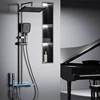 Digital Display Shower Set Shower Faucet System Set Hot Cold Piano Button With Ambient Light Bathroom Faucet Shower Head 5