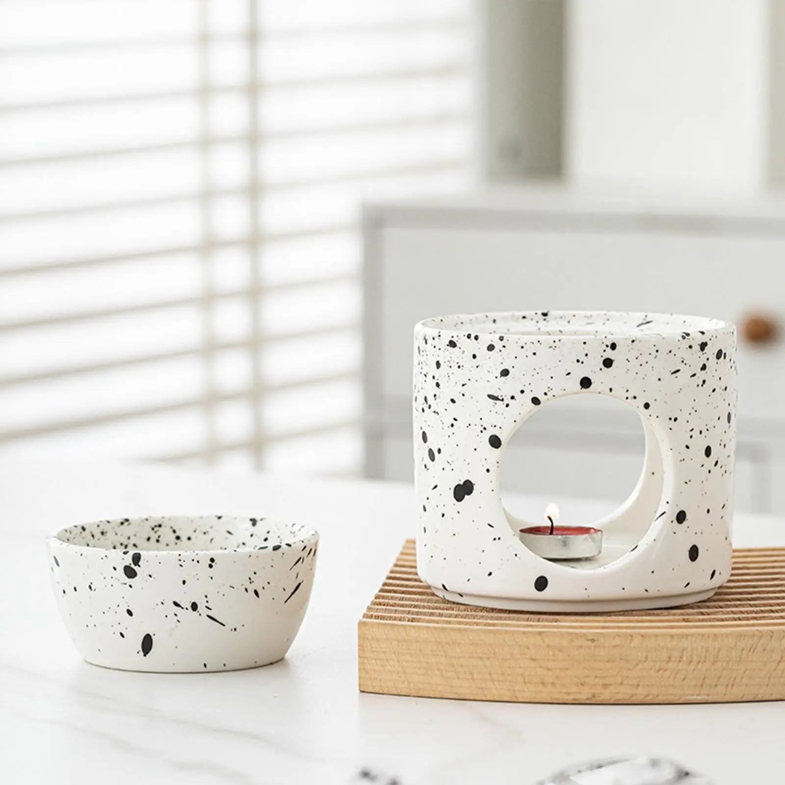 Essential Oil Burner Tea Light Holder Versatile Ceramic for Hotel Restaurant