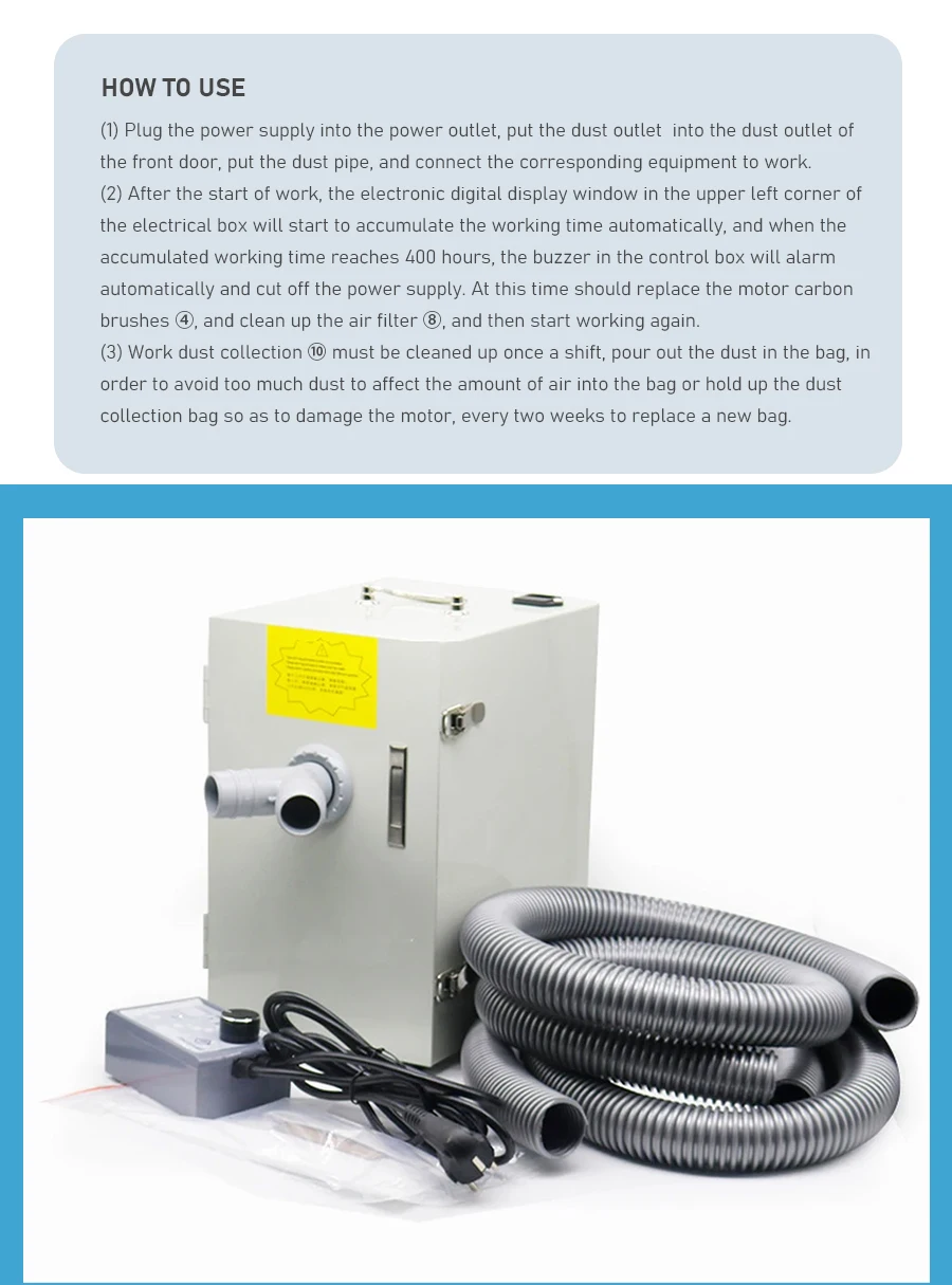 Dental Technician Vacuum Cleaner CNC Silent Vacuum Denture Processing Single and