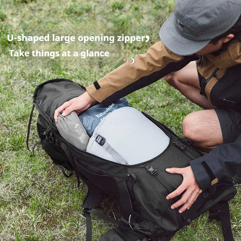 Naturehike Backpack 70L Professional Hiking Outdoor Travel Women/Men&lsquo;s Large Mountaineering Bag With Backpack Cover Waterproof