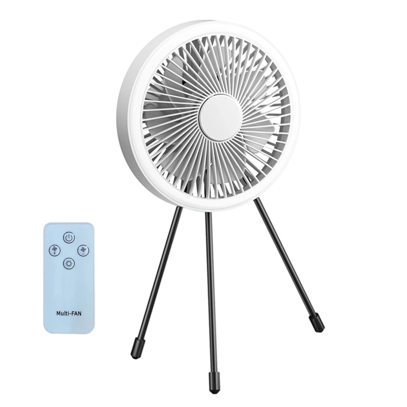 LED 램프 삼각대와 휴대용 캠핑 팬 야외 캠핑에 대 한 충전식 텐트 팬 2000mAh 원격 제어 책상 팬
