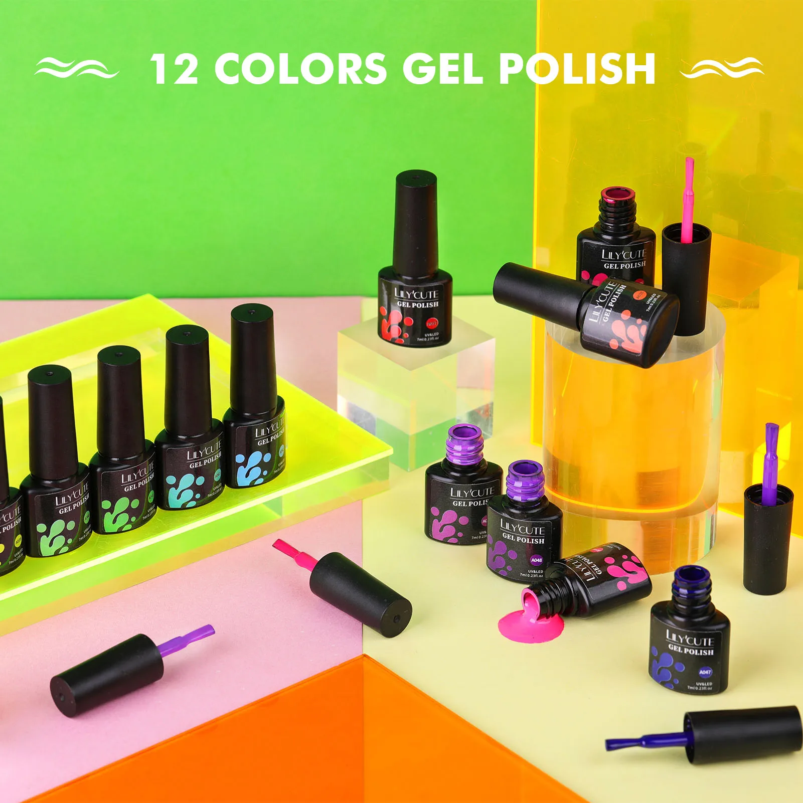 LILYCUTE 12-Color Macaron Collection Gel Nail Polish Set