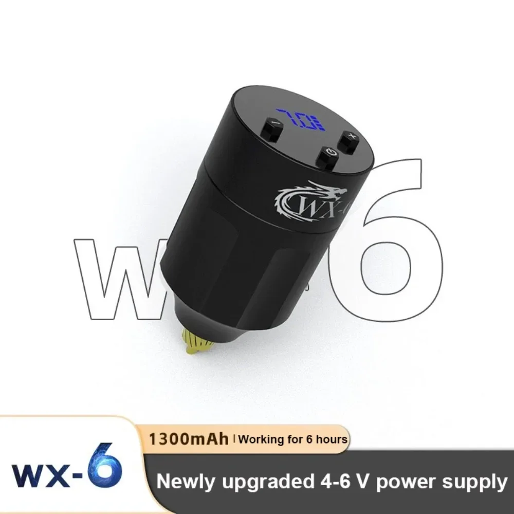 Mini Wireless Tattoo Power Supply WX-6 Portable Rechargeable Tattoo Batterry RCA/DC Interface For Pen Machine 1300mAh