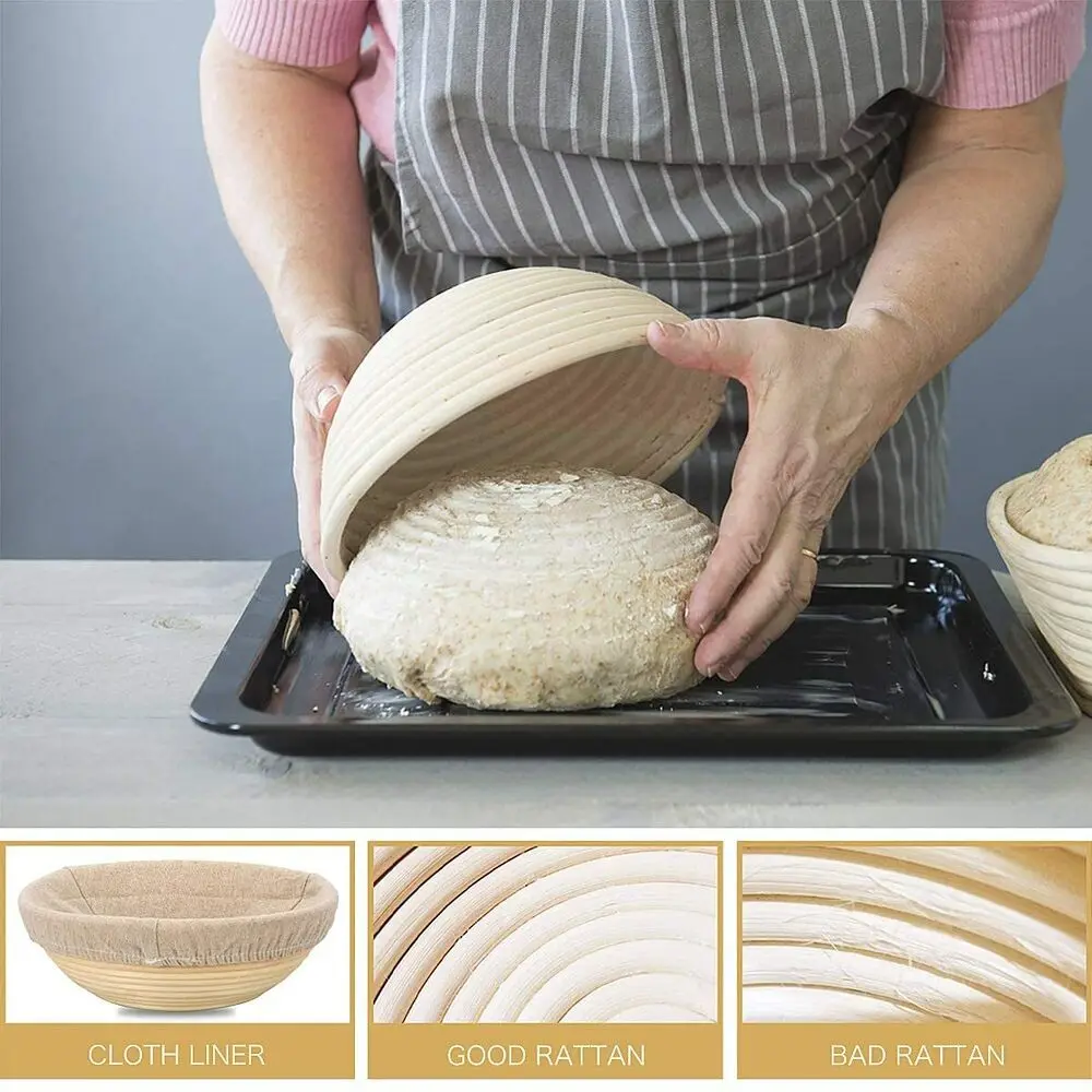 

Round/oval 11 Size Handmade Rattan Bread Proofing Basket Set Proving Wicker Baskets Bread Baking Molds for Dough Fermentation