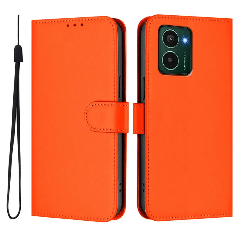 Premium Wallet Flip Cover Phone Case with Lanyard and Magnetic Buckle Closure