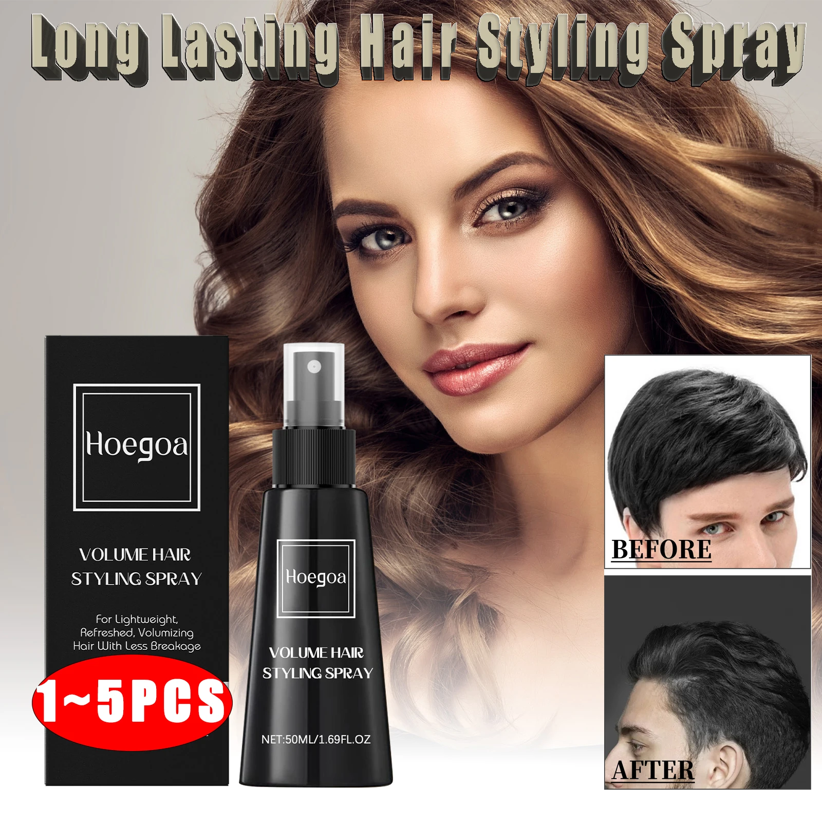 Long Lasting Hair Spray Fiber Styling Holding Thickening Mist Fixing Salon Styling Fluid Spray Travel