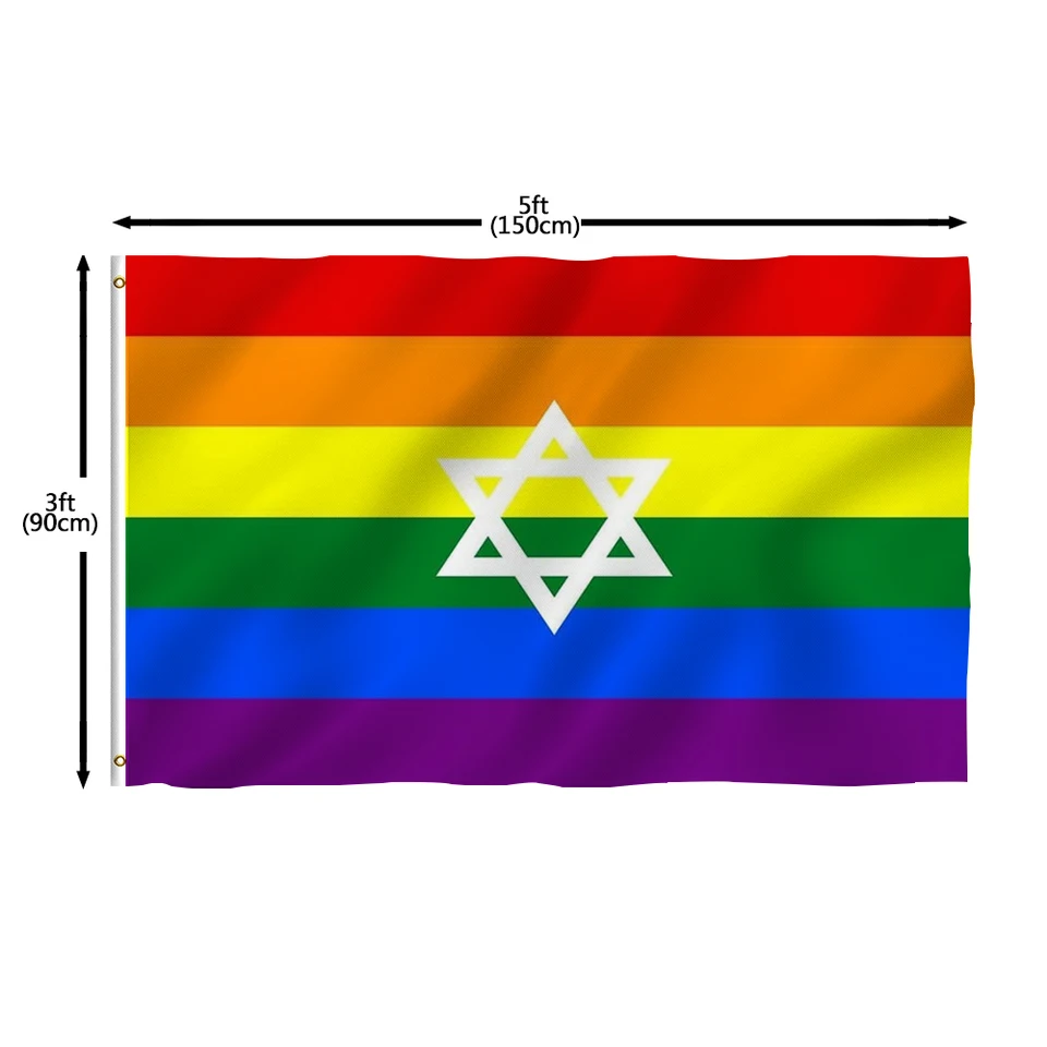 Banderas de orgullo Gay de Israel, 100% poliéster, arcoíris, LGBT, entrega  rápida - AliExpress, image size:960x960