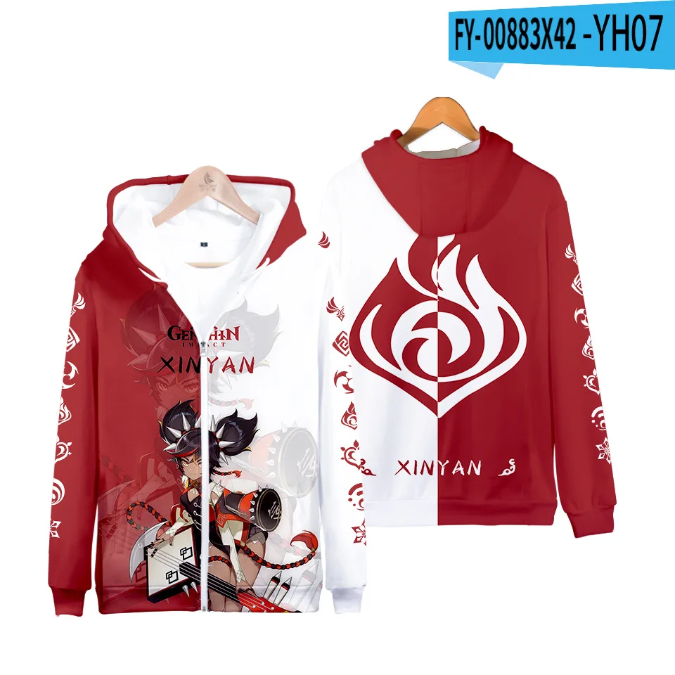 

Autumn 3D Genshin Impact Zipper Hoodie Cosplay Costume Mona Kaeya Klee Diluc Venti Paimon Zhongli Keqing Ganyu Unisex Sweatshirt