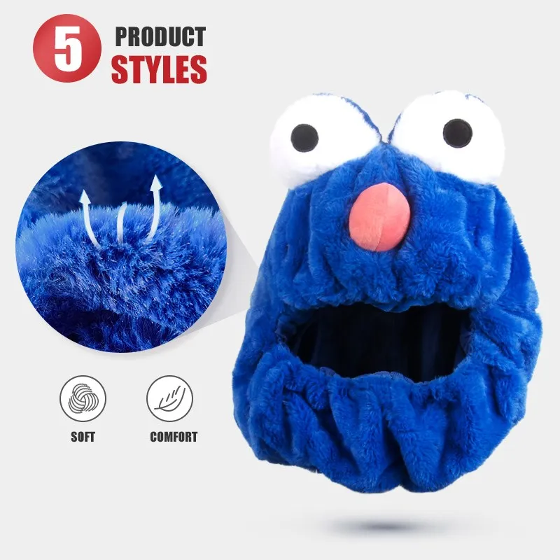 Helmet Protection Headgear Cover Cartoon Fluffy Plush Set For