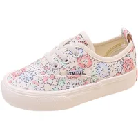 Girls' floral canvas shoes 2024 spring new baby soft soles non-slip shoes children's low-top casual shoes for kids 5