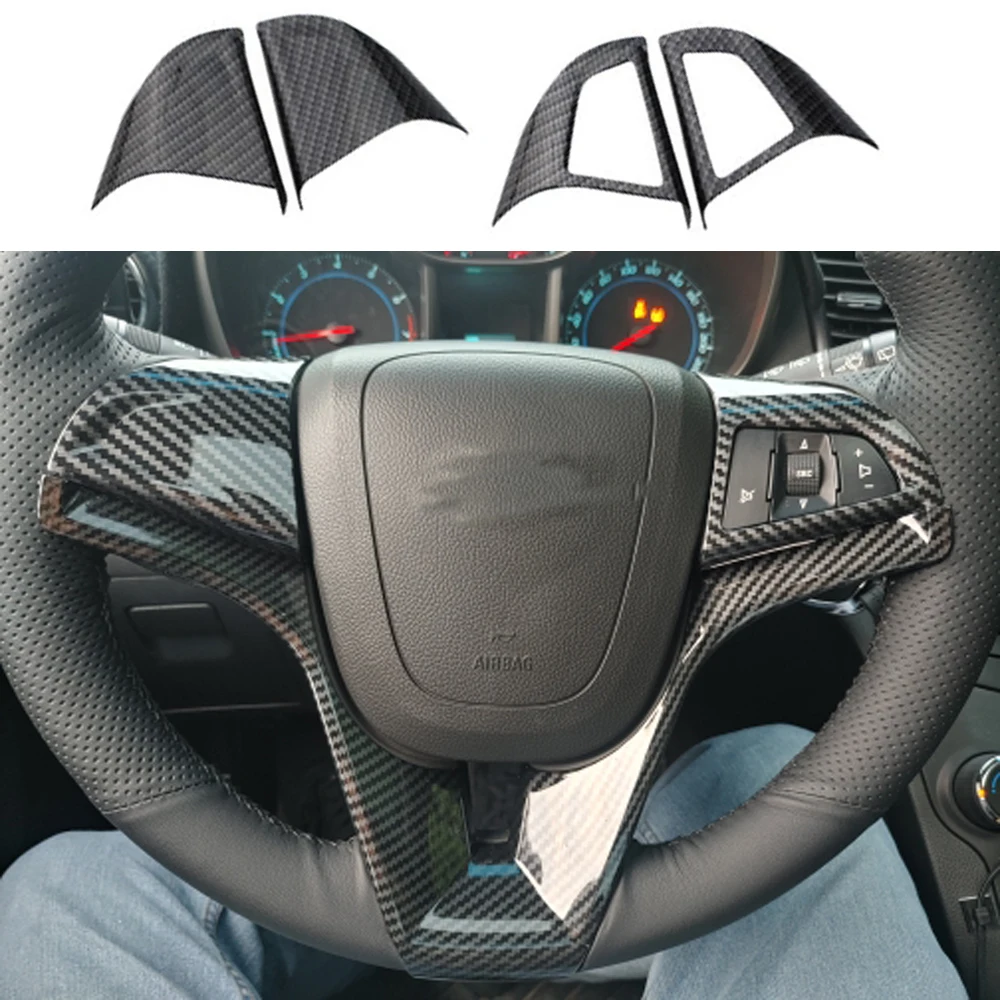 Autocollant De Garniture De Couverture De Panneau De Volant De Voiture Chromé, Adapté Pour Chevrolet Cruze Sedan Ura Back 2009 - 2015 Trax Malibu, 2 P
