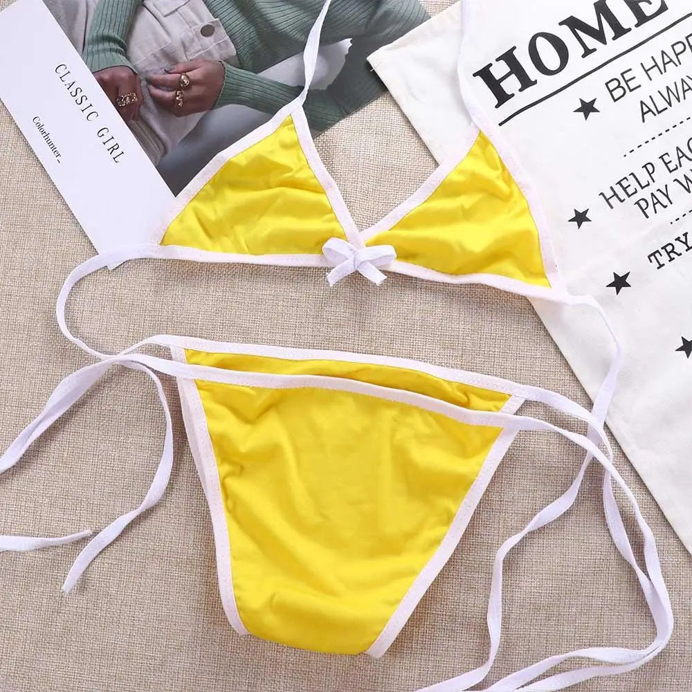 

Beach Sexy Cosplay Women Biquini Solid Color Female Bathing Suit Bikini Sets Swimsuit Swimwear