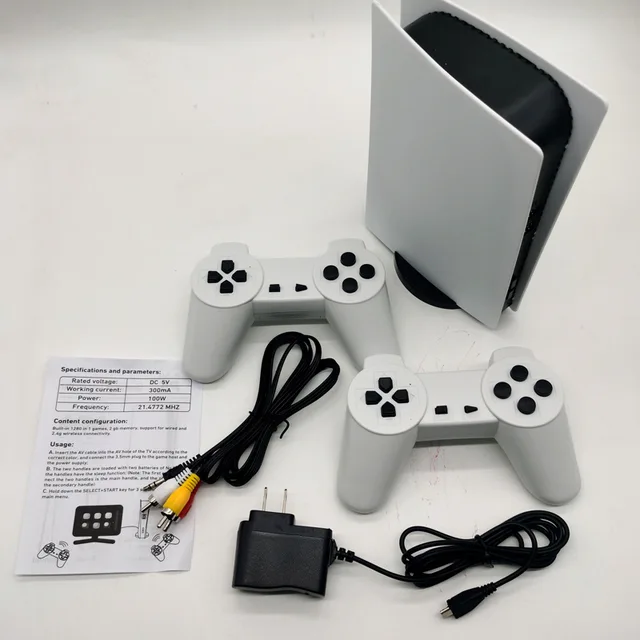 NUOVA stazione di gioco 5 TV Console per videogiochi wireless 1280 giochi classici integrati Mini lettore di giochi retrò Supporto uscita Av 2