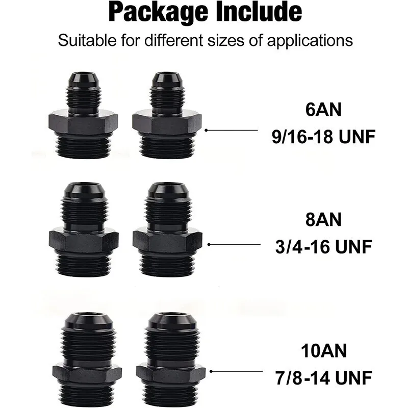 High Flow Inline Fuel Filter 100 Micron Cleanable 6AN 8AN 10AN Adapter Universal 3
