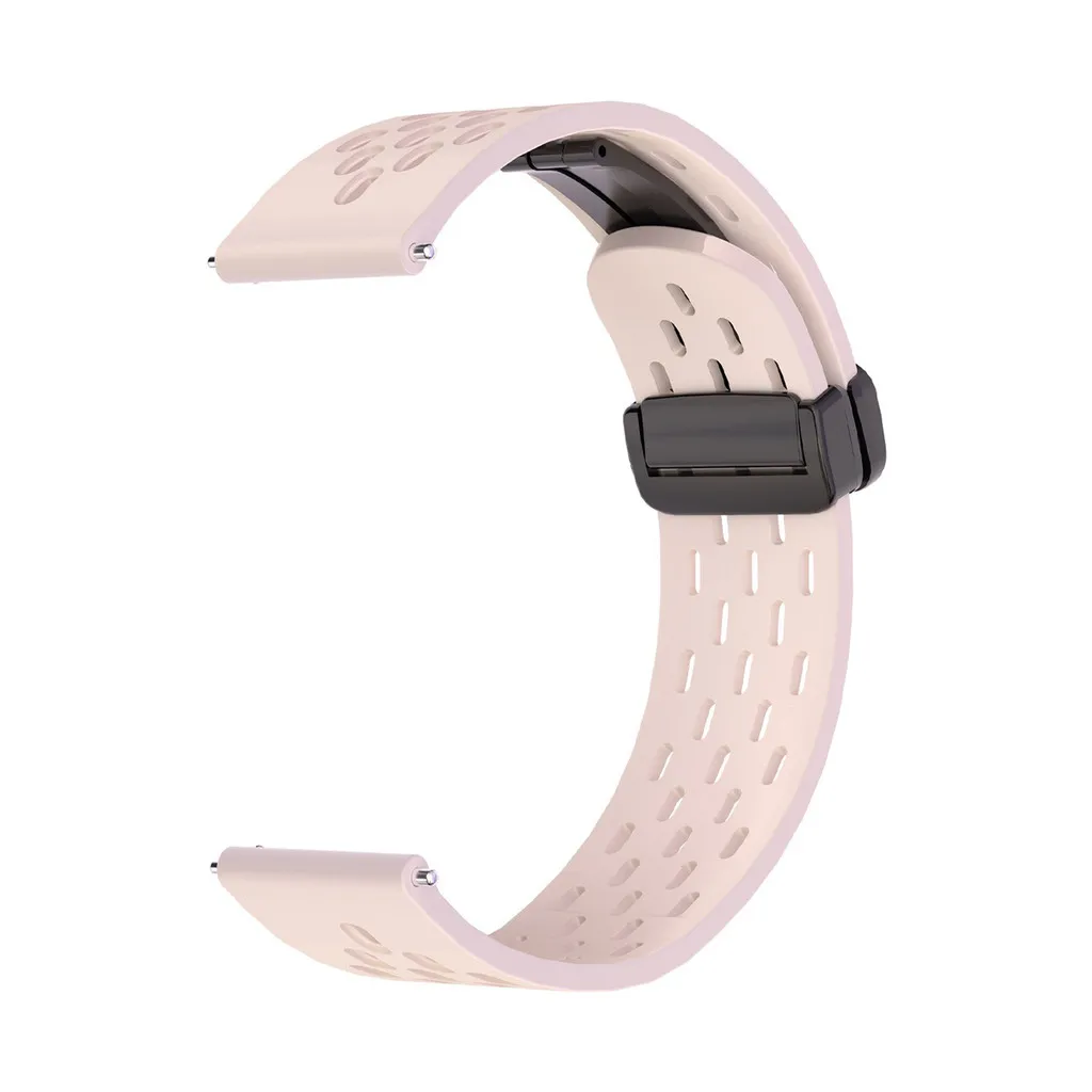 Magnetic Folding Buckle Silicone Sport Watchband with Breathable Design
