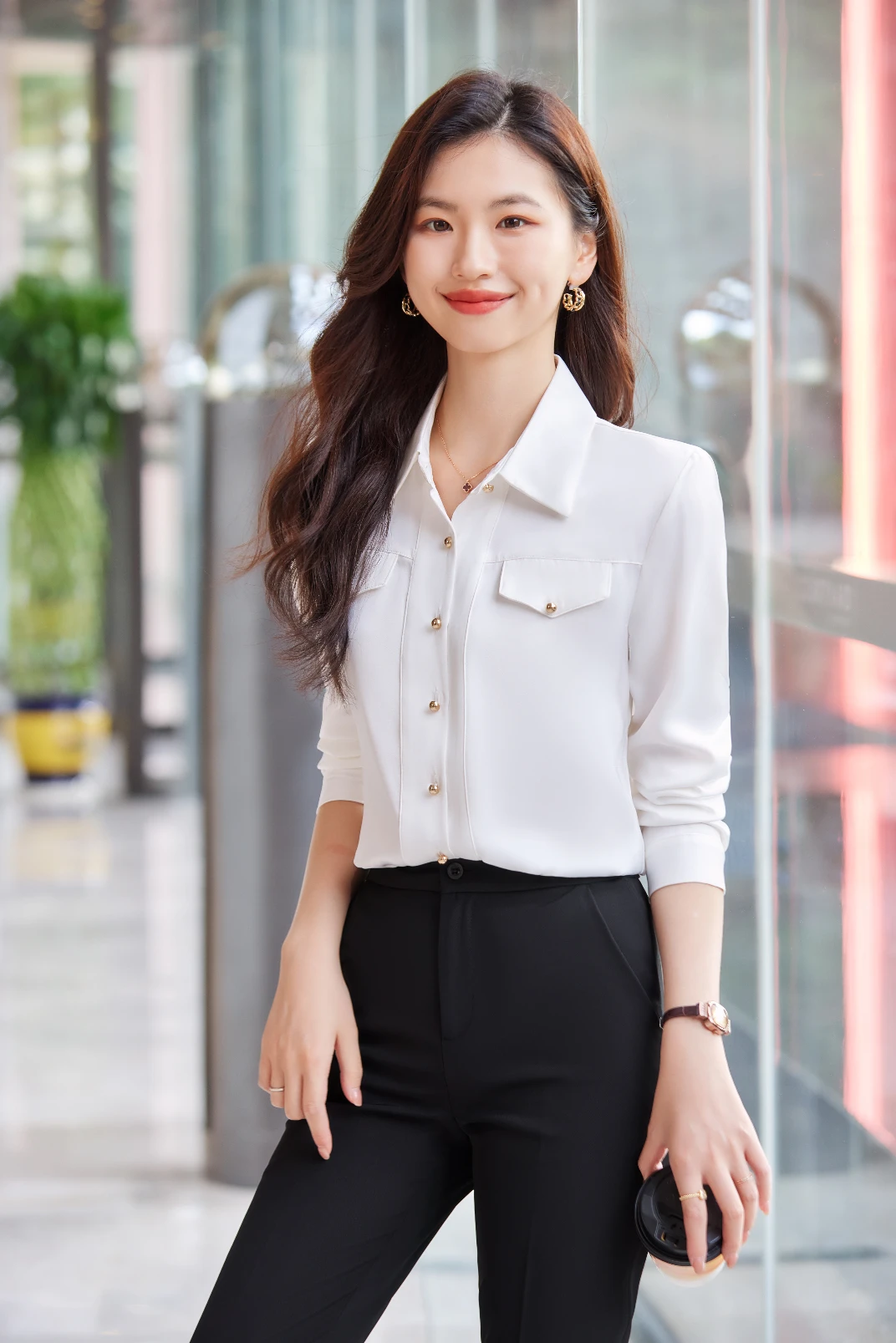

Fashion Professional Women's new spring and summer high-quality long-sleeved shirt shows elegant temperament