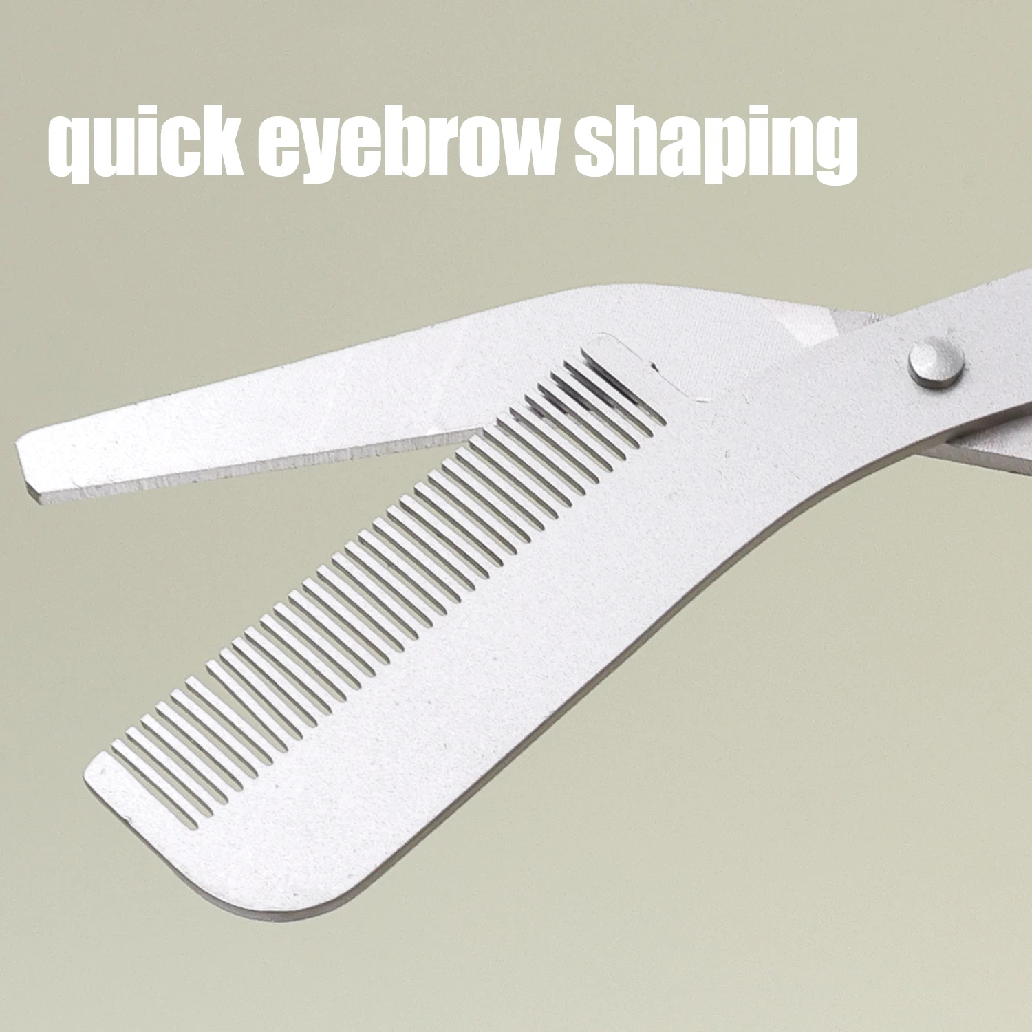 Stainless Steel Eyebrow Trimming Scissors with Comb for Grooming