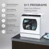 Dishwasher, 5 Washing Programs Portable Dishwasher With 5-Liter Built-in Water Tank For Glass Door 3