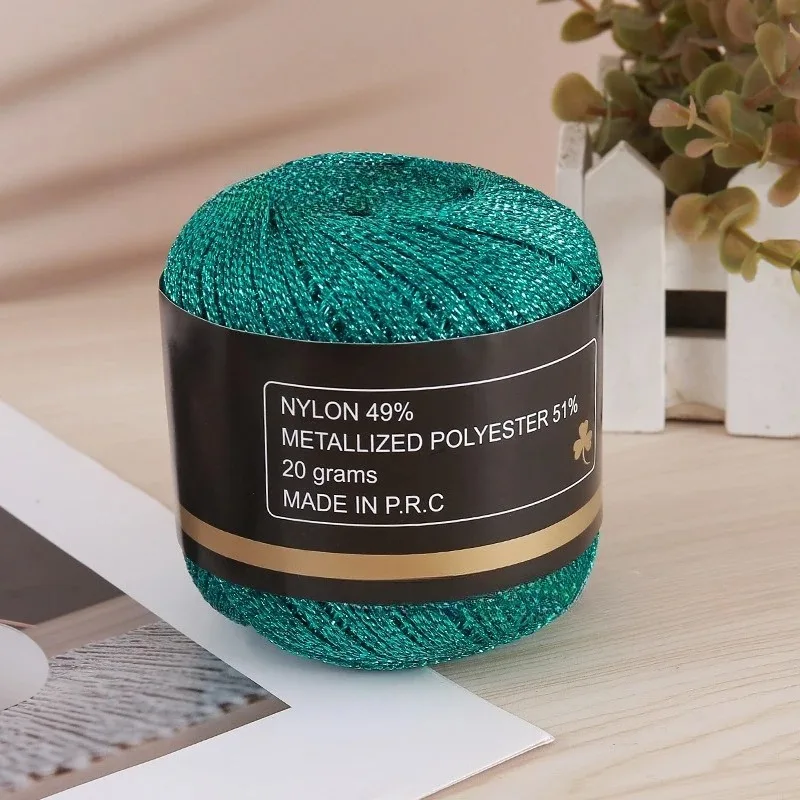 Luxurious Metallic PET Thread - 120 Meters of 2mm Gold & Silver Yarn for Hand Knitting, DIY Crafts, and Decorative Embroidery