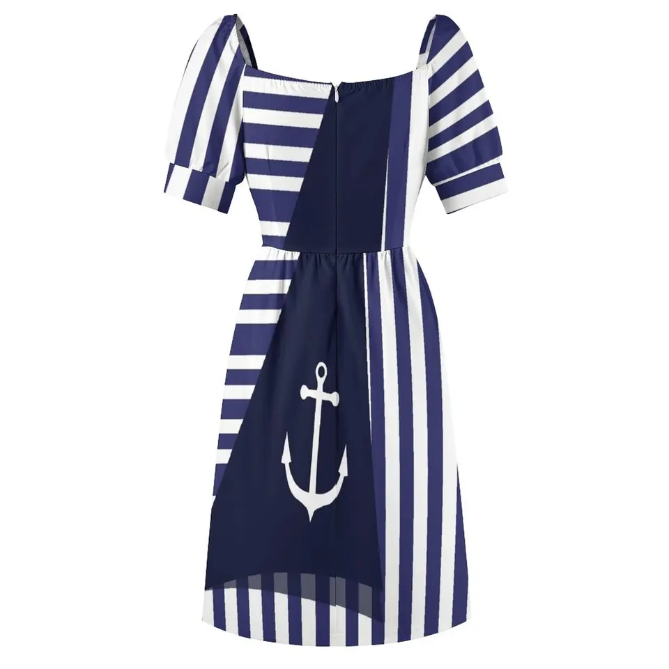 Sailor Stripes With Anchor Dress elegant women's sets women party dresses  party dresses women - AliExpress 200000345