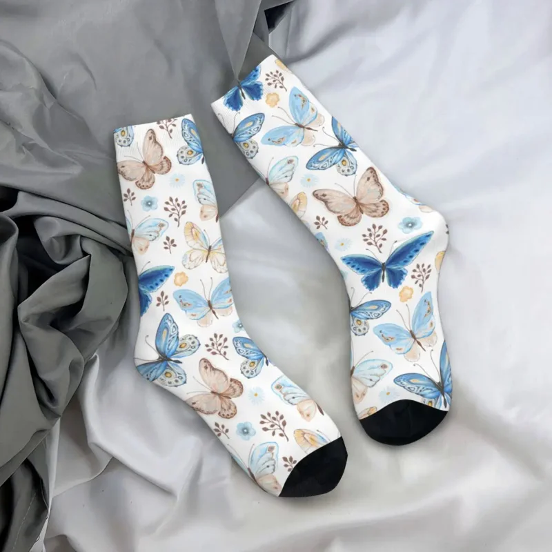 

Happy Funny Men's Socks Harajuku Butterfly Pattern Sock Polyester Graphic Women's Socks Spring Summer Autumn Winter
