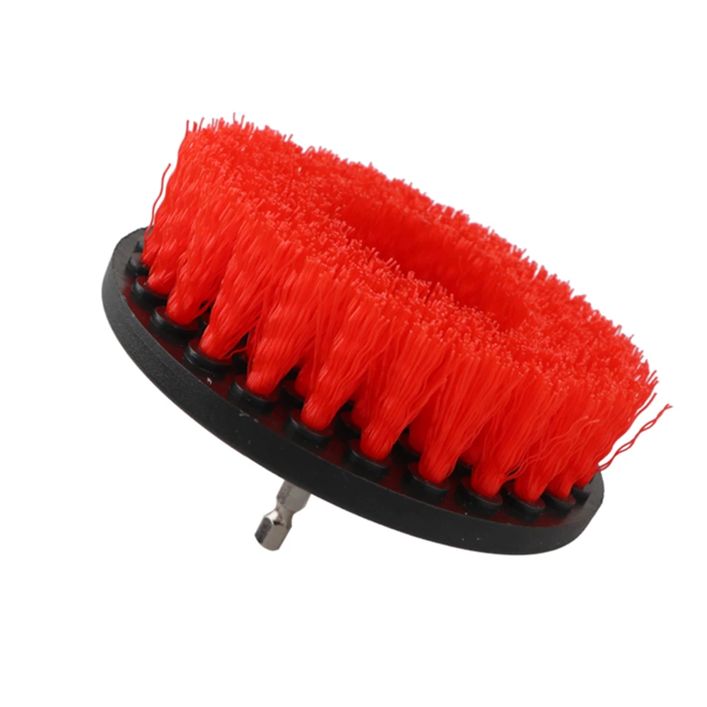 Red drill brush head screwdriver dry cleaning brush cleaning brush nozzle brush set car cleaning accessories,car detailing brush set