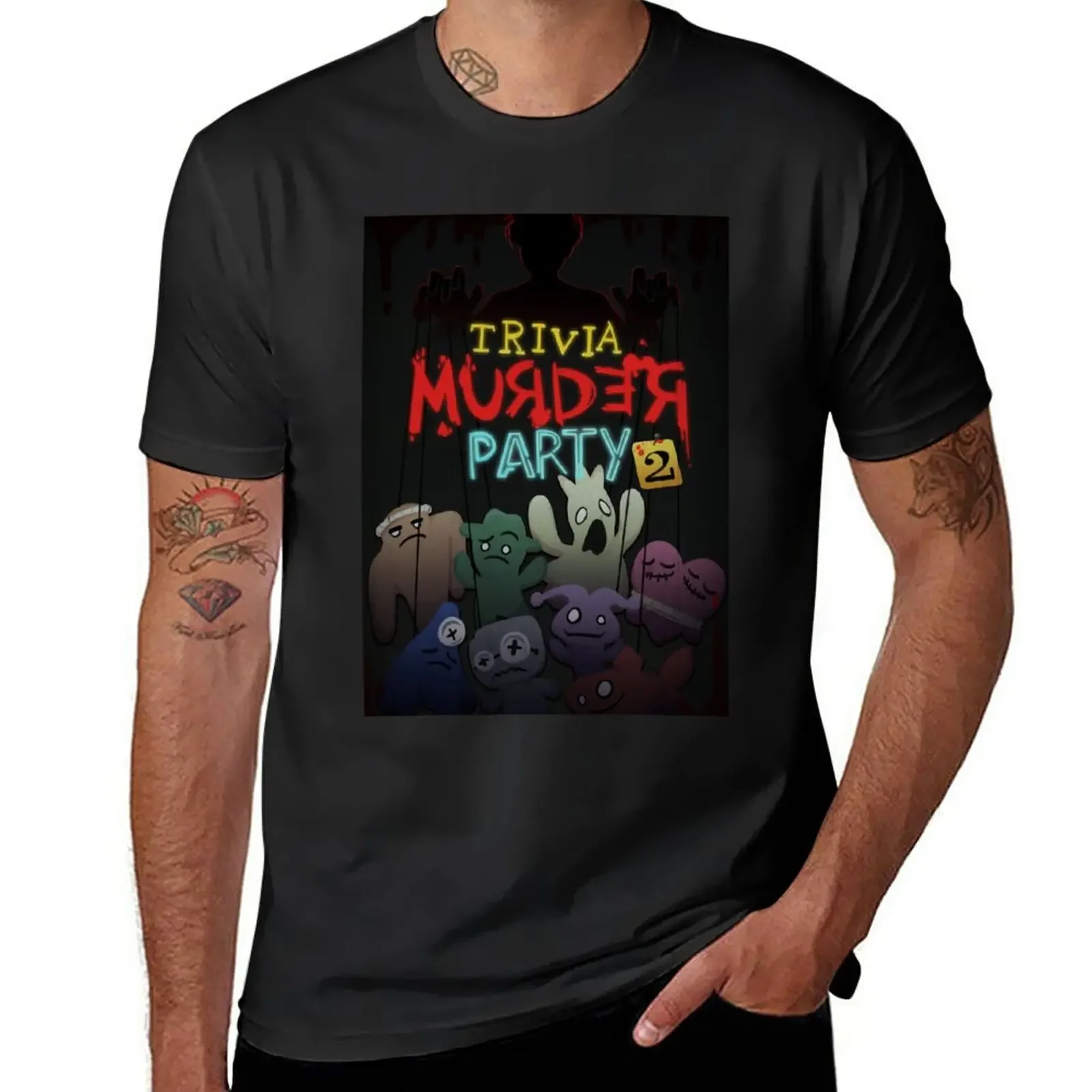 

Trivia Murder Party 2 Movie Poster T-Shirt boys animal print vintage clothes summer top t shirts for men pack
