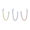 Boucles d'Oreilles Double 2 Piercing pour Femme, Goutte d'Eau, Tendance, Romantique, 5A CZ, Station Link, JoTassel, 1 Pièce
