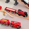 Battery Operated Action Locomotive Train Magnetic Connection Powerful Train Set Fit for Brio Wooden Trains and Tracks Kids Gifts 6