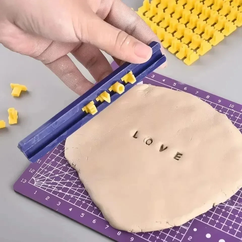 Polymer Clay Tools Ceramic Art Alphabet Number Letter Presser Embosser Mold Sealing DIY Embossing Pottery Clay Solid Rod