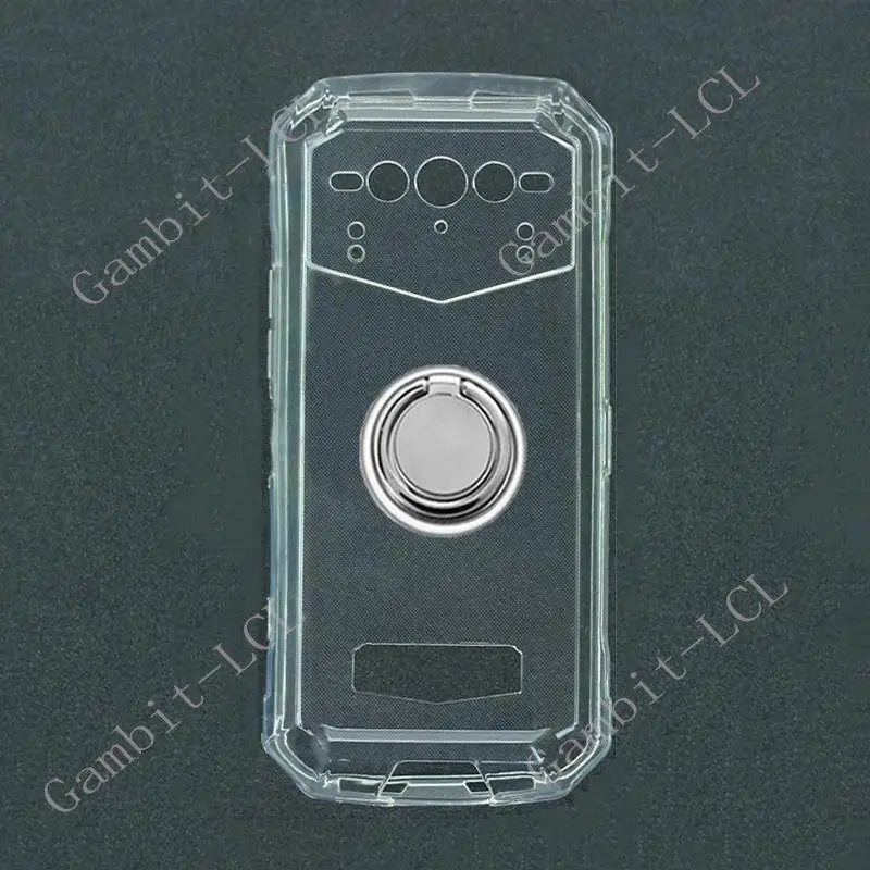 Shockproof Silicone Phone Case with Back Ring Holder - Soft TPU, Enhanced Protection, 6.58