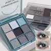 9 Colors Punk Smoky Blue Black Eyeshadow Makeup Pallete Matte Chocolate Brown Eye Shadow Palette Shimmer Shiny Eyeshadow Palette 3