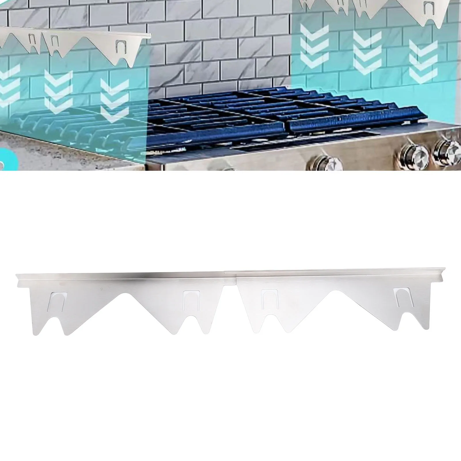 Silver Stainless Steel Adjustable Stove Gap Covers - Set of 4, Easy-to-Clean Kitchen Counter Fillers