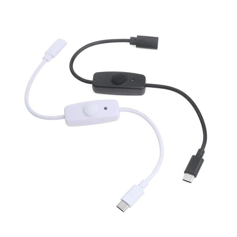 새로운 판매 USB 타입 C ON/OFF 스위치 전원 버튼 포함 30CM 충전 연장 케이블 범용 타입-C 연장 케이블