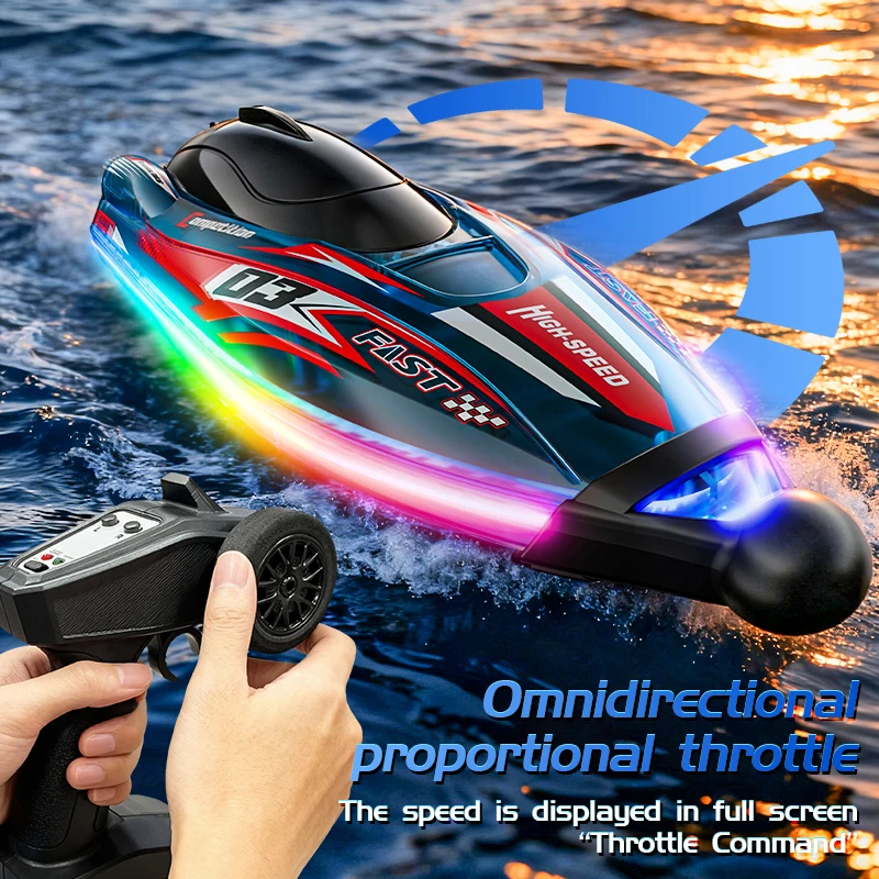 Bateau RC 25cm télécommandé - Jouet étanche pour piscine et bain