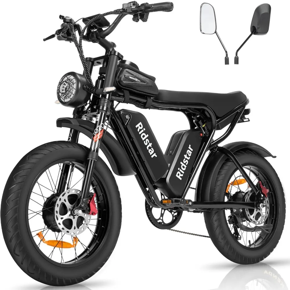 Electric Bike for Adults, 1000/2000W, 25/30/37MPH,48V-52V, 20AH,40AH Battery, 20" Fat Tire Dirt Bike, Shamano 7-Speed E-Bike