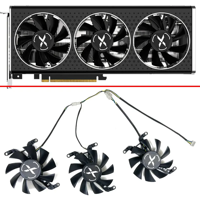 

NEW For XFX AMD Radeon RX 6650XT OC V2 RX6600 XT Video Card Fan 75MM Cooling Fan 4pin T128015SM RX6500XT OC RX6600XT GPU FAN