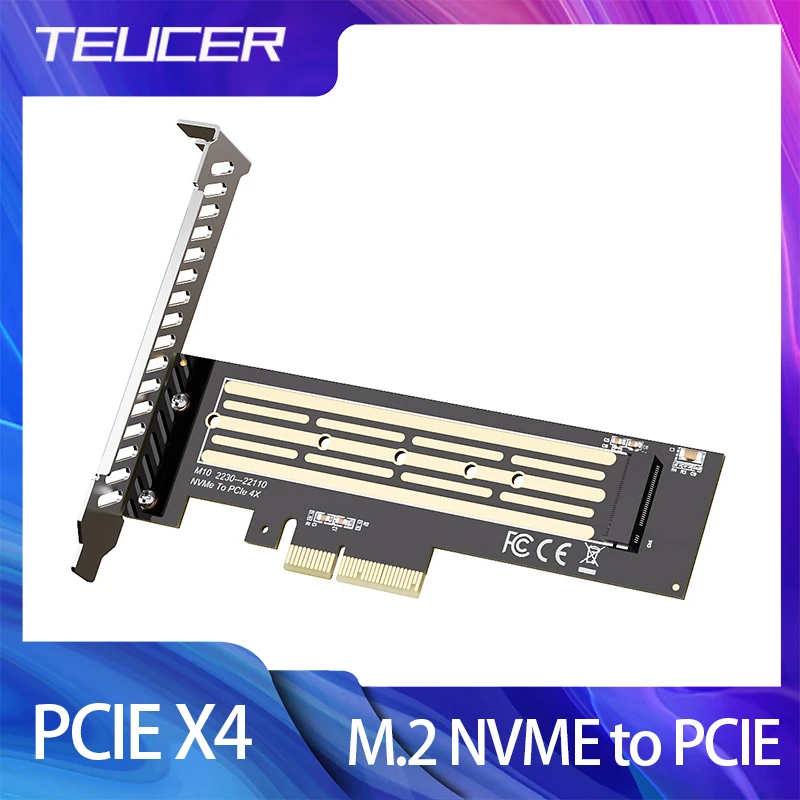 NVME to PCIE Adapter Card TEUCER NVME PCIE X4 M.2 NVME to PCIE Suitable for PCI-E X4 X8 X16 Hard Disk