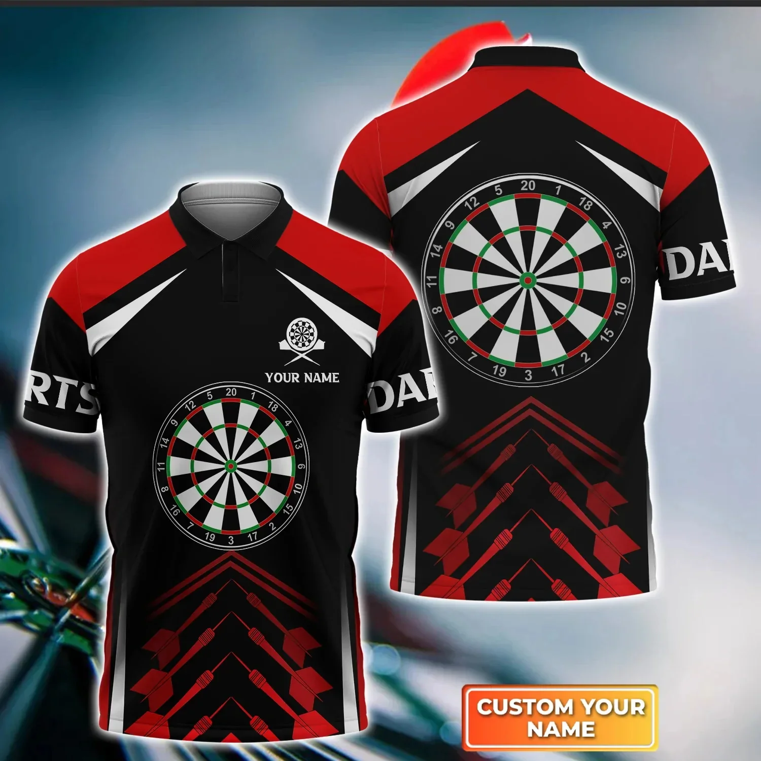 Darts Team Player Personalisierte 3D Ganzen Gedruckt Herren Polo Shirt Sommer Kurzarm shirt Straße Casual POLO shirt tops WK23 – Detail 15
