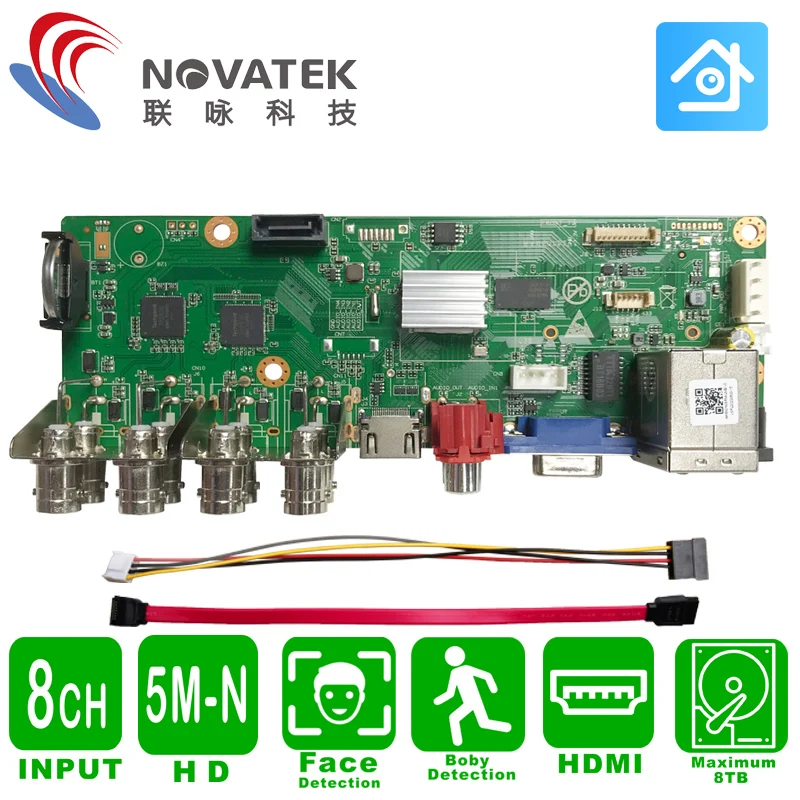 XM 6 in 1 H.265+ 8ch 5Mp-N Ahd Dvr Board Surveillance Security Cctv Recorder 1080N Xvi Ahd Tvi Cvi Cvbs Ip Cam Xmeye Onvif network video recorder surveillance security