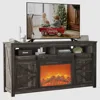 58" Farmhouse TV Stand with Fireplace, Sliding Barn Door Rustic Media Console with 2 Storage Shelves, Wood Television Stand 6